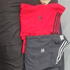 Adidas Red Top and Black Jacket Set